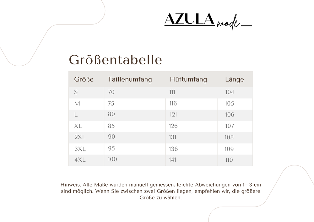 Größentabelle