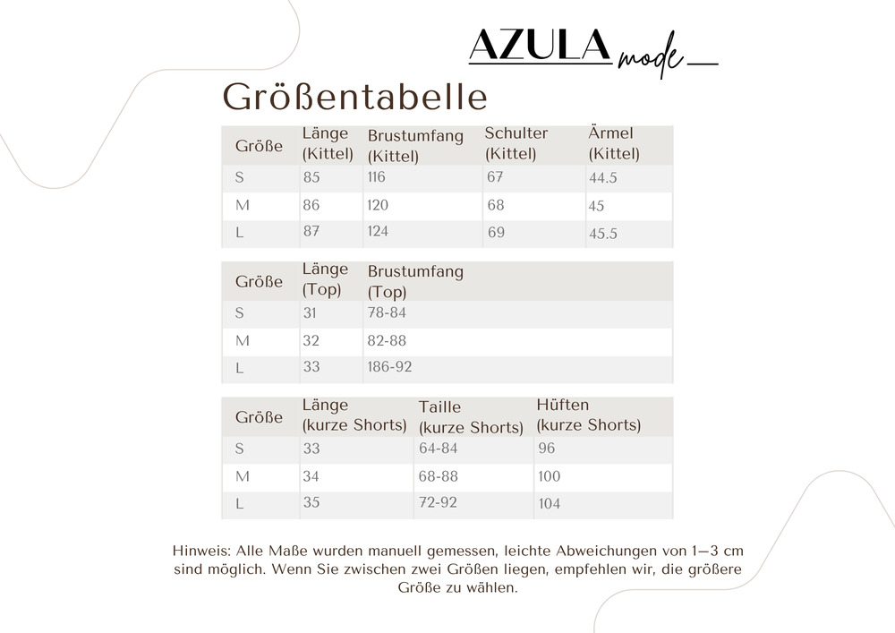 Größentabelle