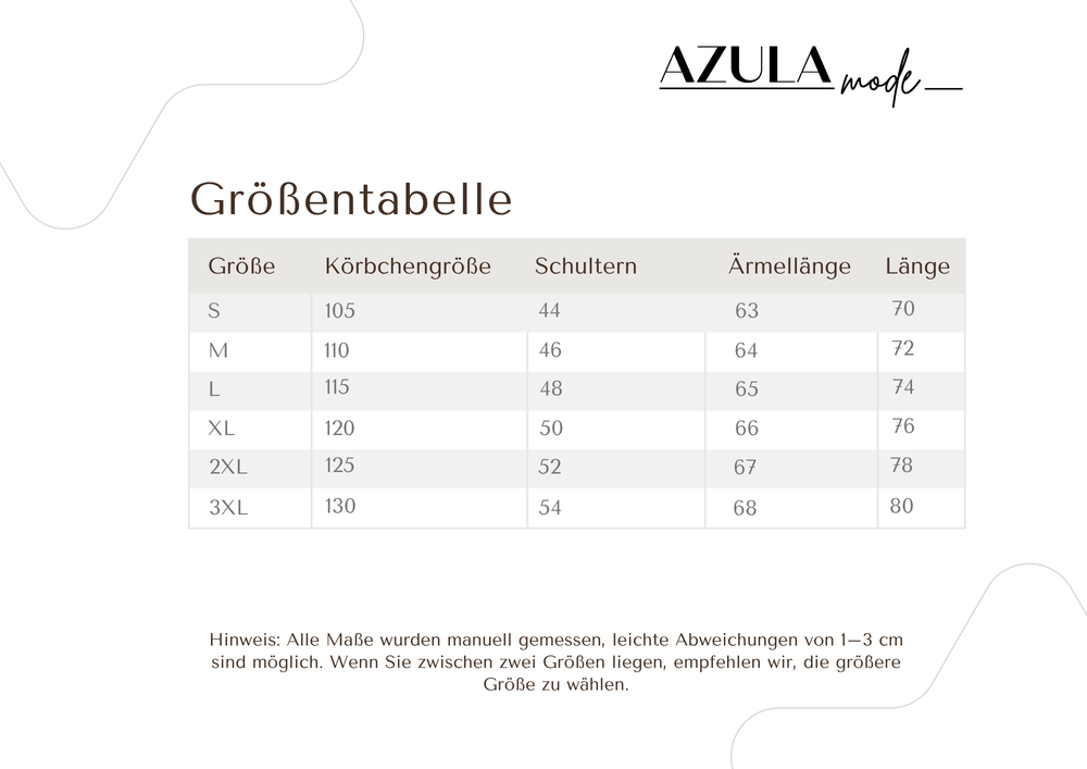 Größentabelle