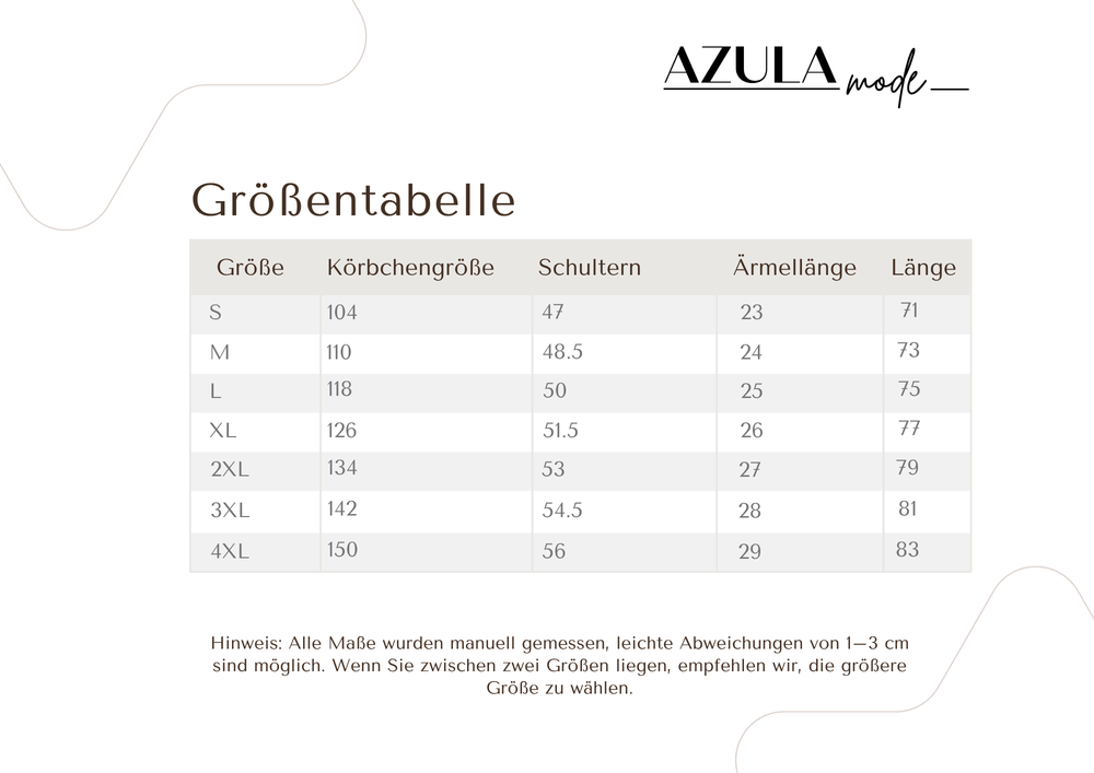 Größentabelle