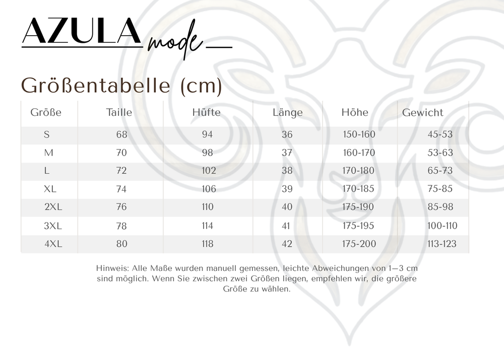 Größentabelle